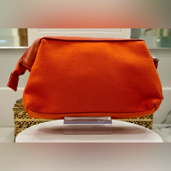 Ettinger for ANA - Orange Canvas/Leather Cosmetic/Travel Bag & Hideaway Tote EUC - Picture 5 of 16